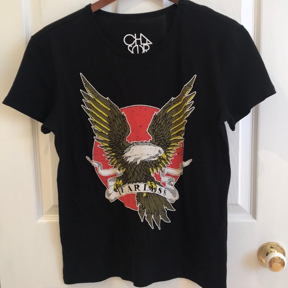 Chaser Brand Eagle Icon FEARLESS Graphic Tee Shirt in True Black Size M - Picture 4 of 10